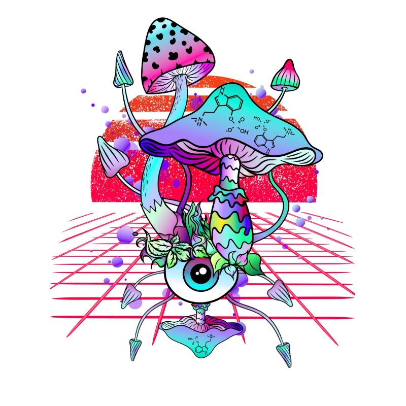 Vaporwave Magic Mushrooms Champignons Psychédéliques