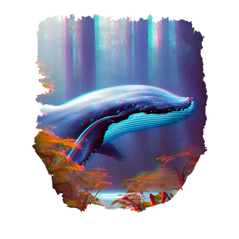 Surréalisme Art Baleine dans la forêt