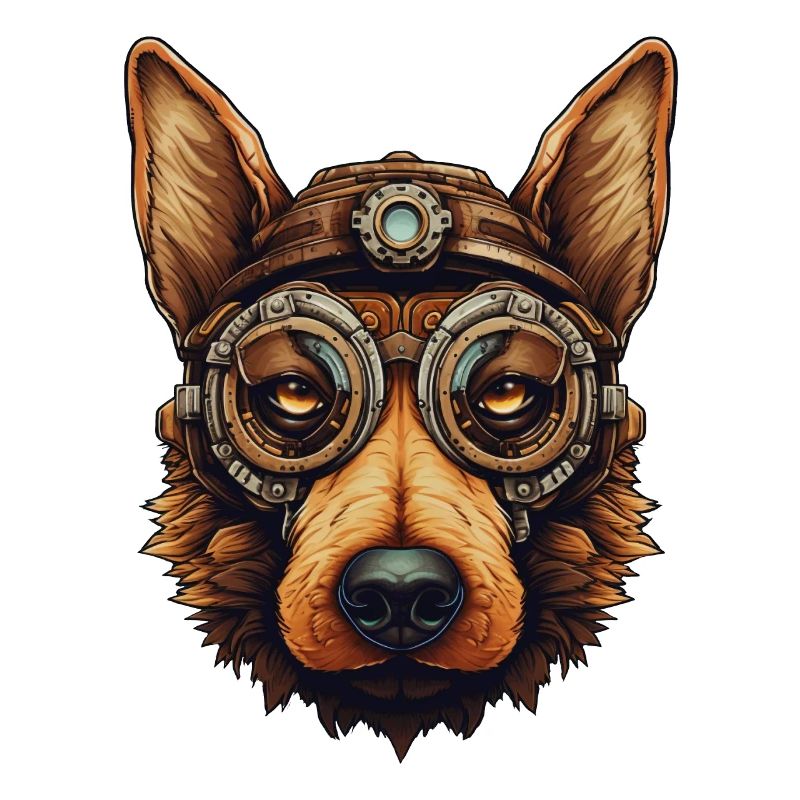 Steampunk German Shepherd Dog in Clockwork