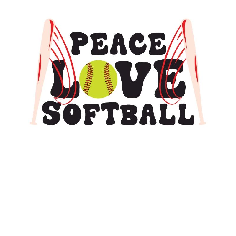 Mädchen Frieden Liebe Softball