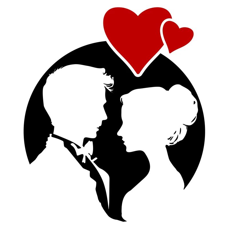 Ehepaar Hochzeit Silhouette