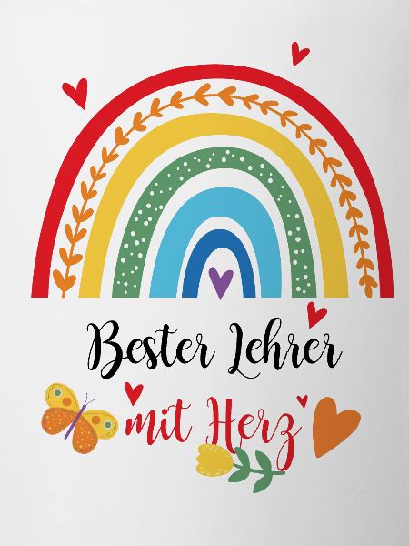 Bester Lehrer mit Herz Regenbogen