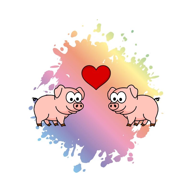 Pig Comic Couple Love