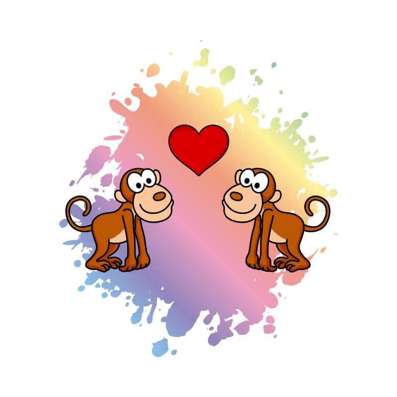 Singe Comic Couple Amour