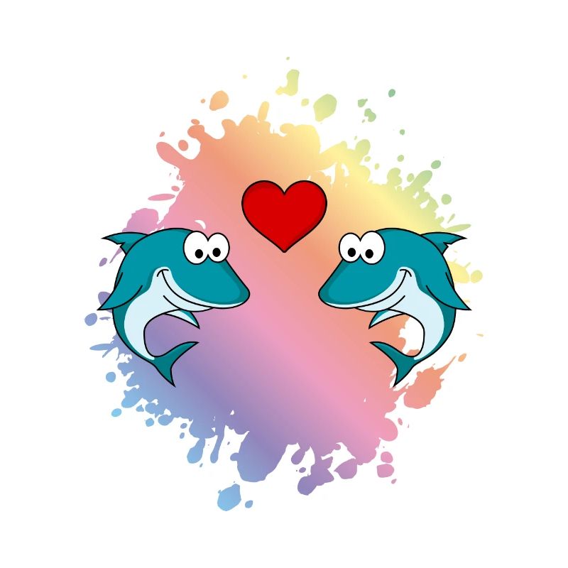 Shark Comic Couple Love