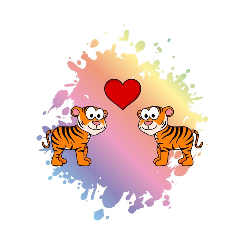 Tiger Comic Paar Liebe
