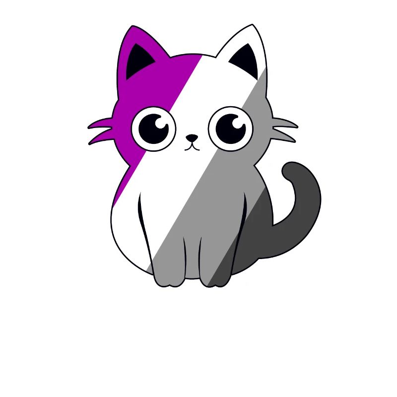 Mignon As Cat Asexual Pride Mois Cute Kawaii LGBT