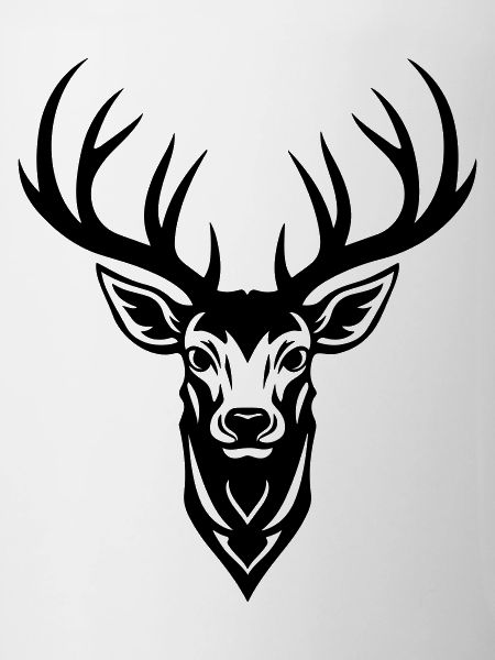Deer Silhouette Head Antlers