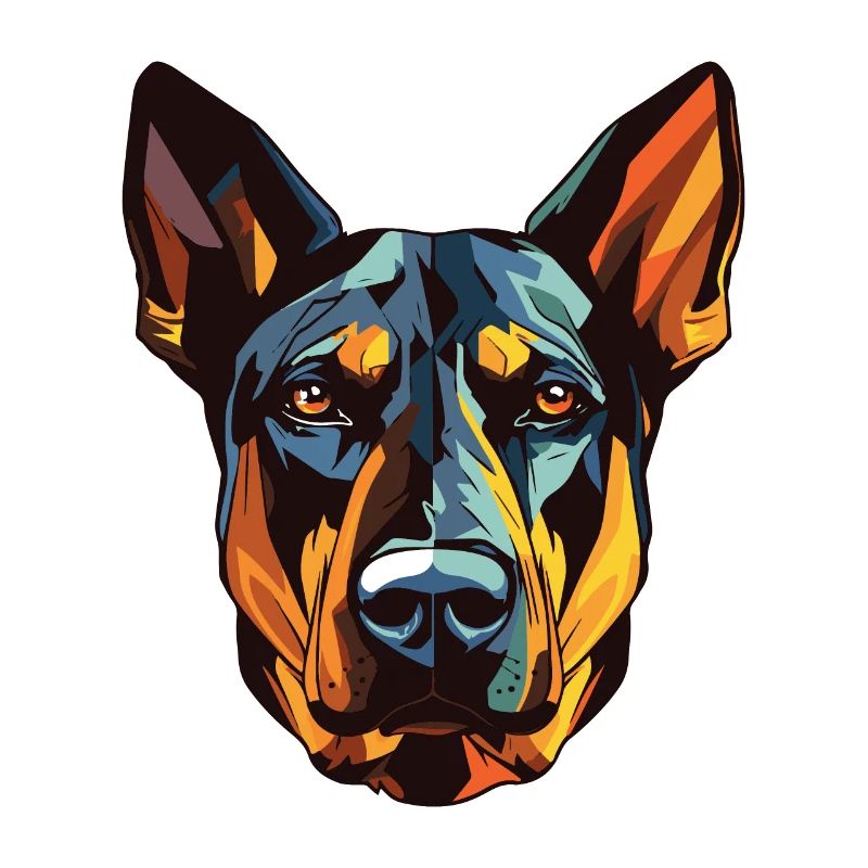 Doberman Dog Head