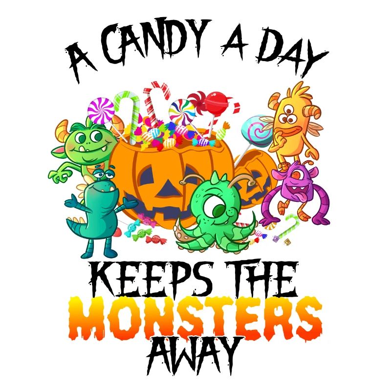 One Candy A Day Monster Funny Halloween