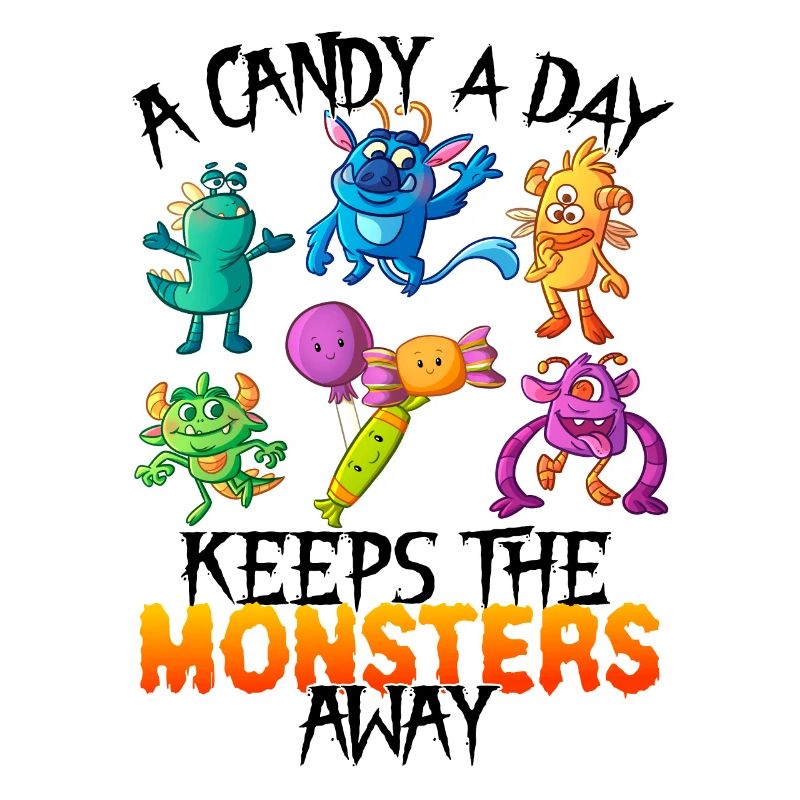 One Candy A Day Monster Funny Halloween