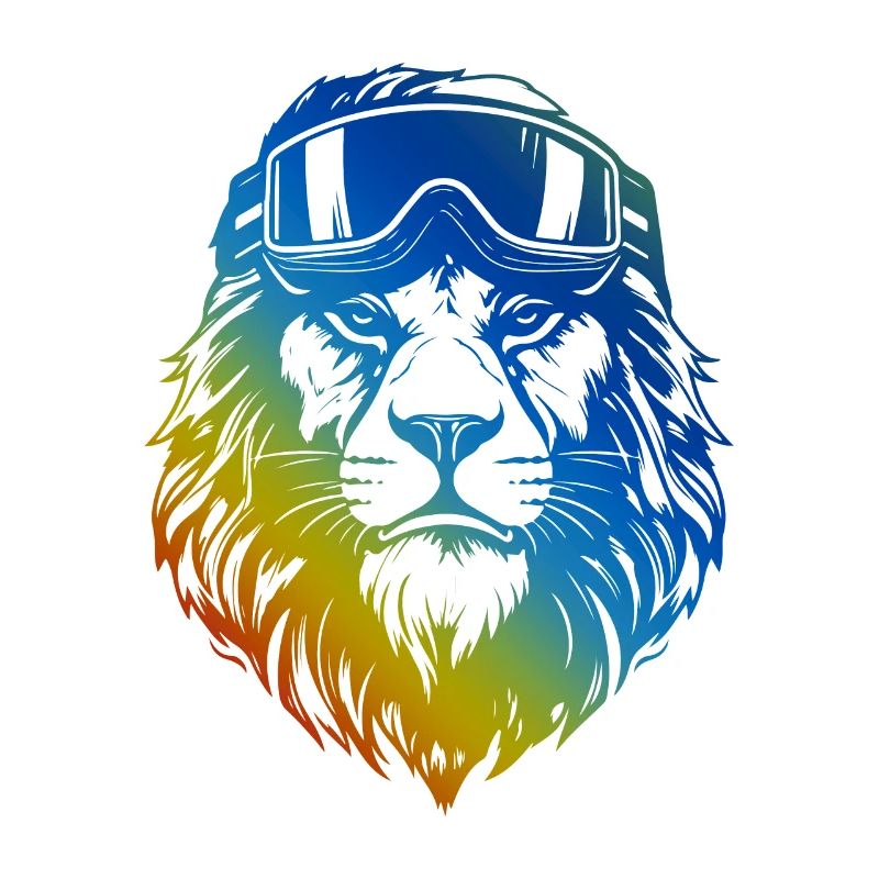 Ski Löwe Bunt