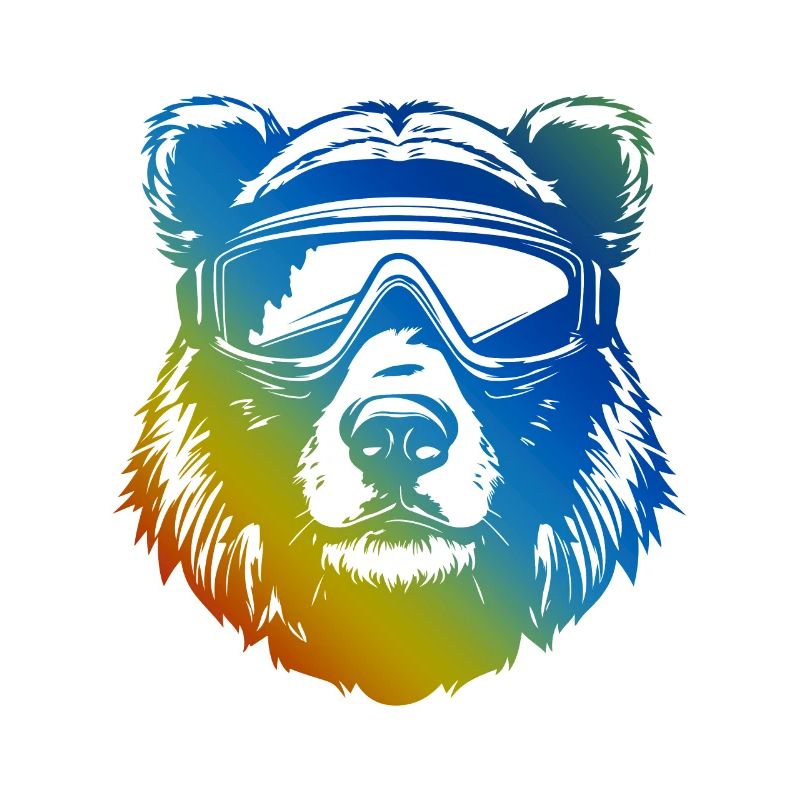 Bear Snowboard Ski Goggles Colorful