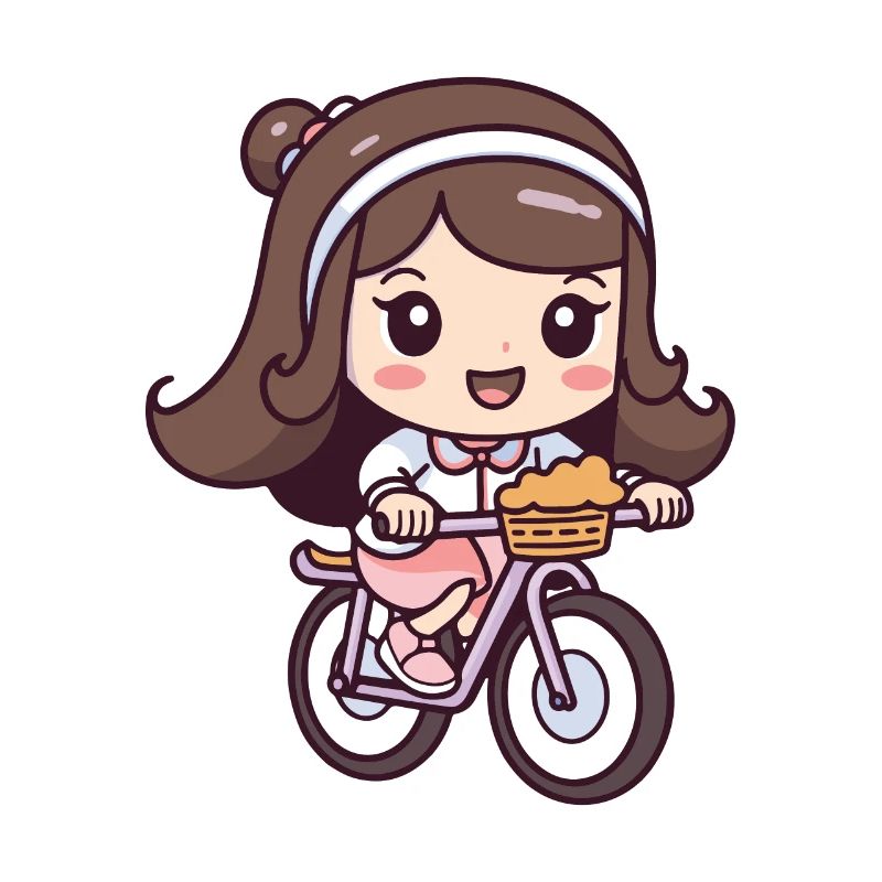 Fahrrad Mädchen Comic