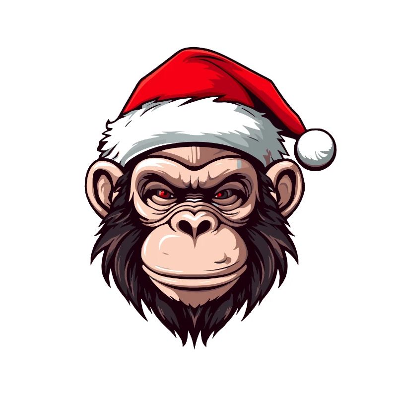 Monkey Portrait Christmas