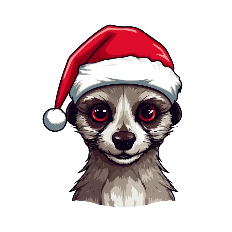 Portrait de Noël tête de suricate