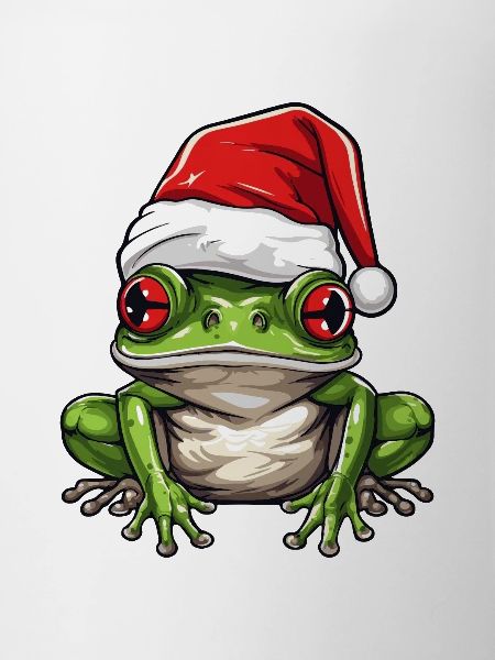 Frog Head Christmas Portrait