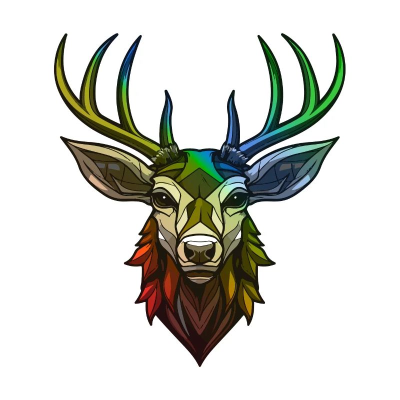 Hirsch Kopf Bunt