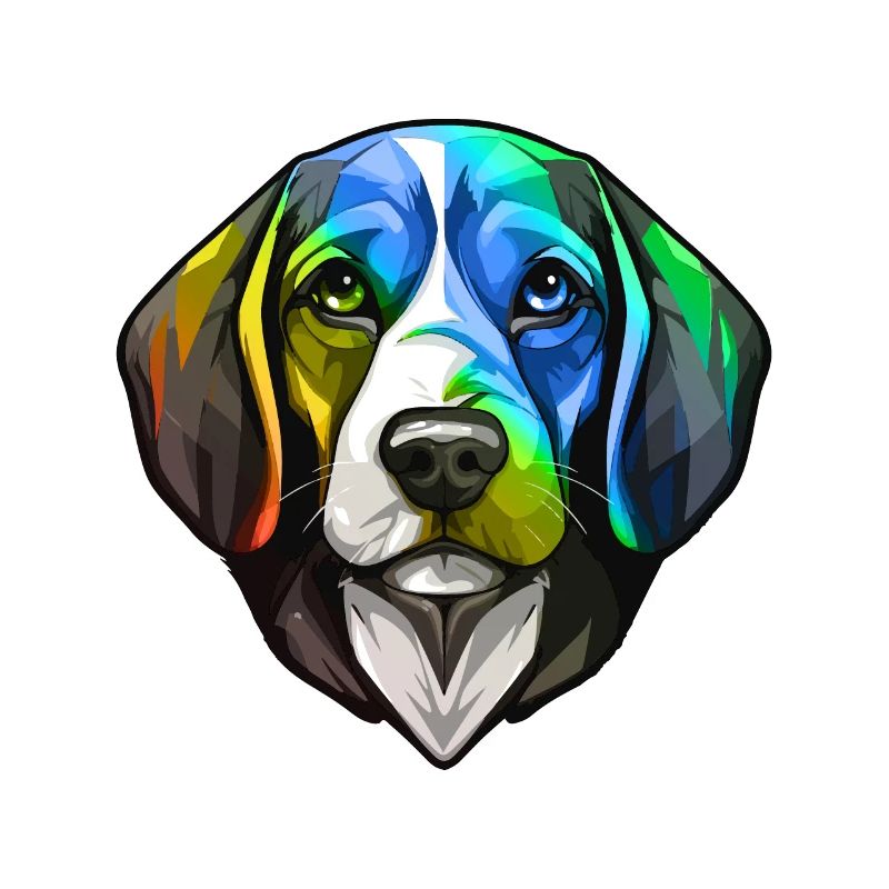 Beagle Hund Kopf Bunt
