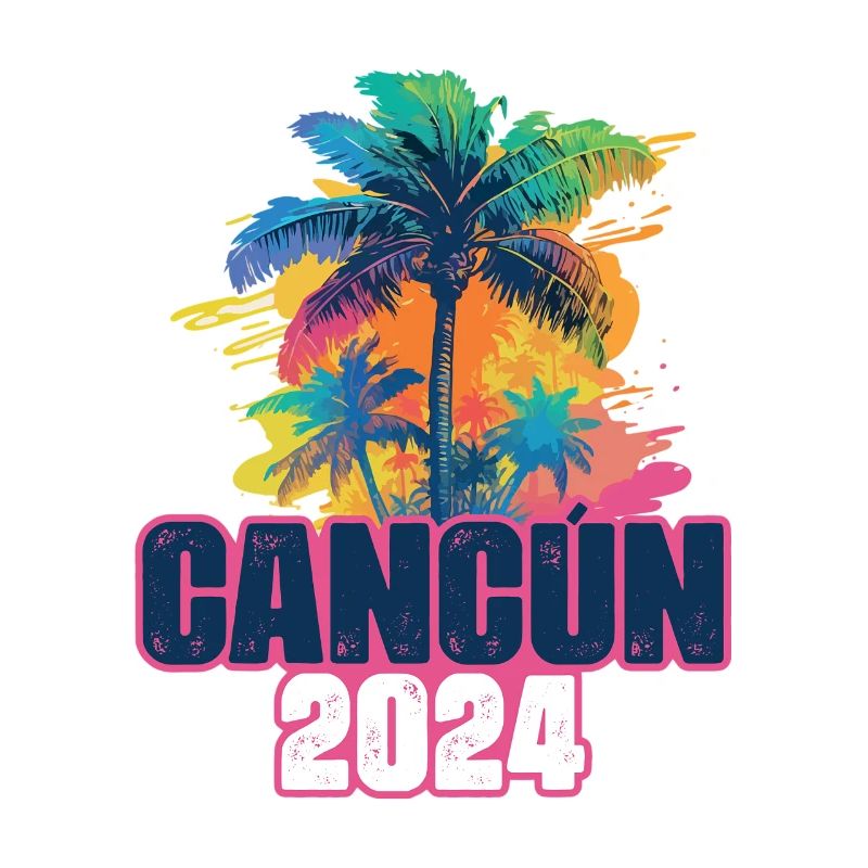 Cancun 2024 Urlaub Palmen Klecks