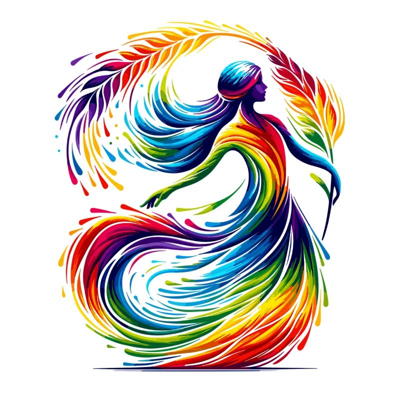 Jungfrau Sternzeichen Sternzeichen Regenbogen Design