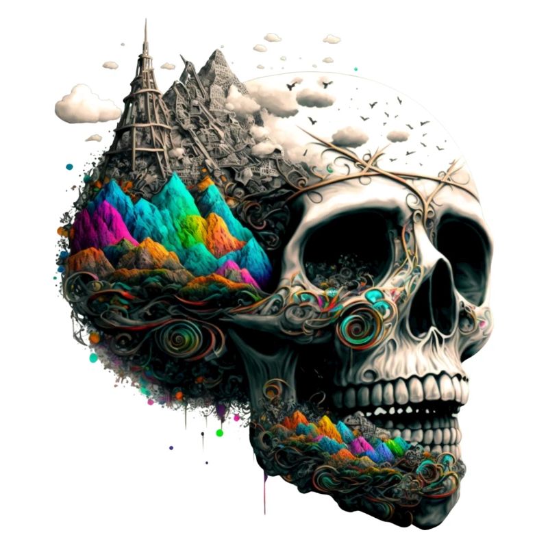 Farbenfroher Totenkopf