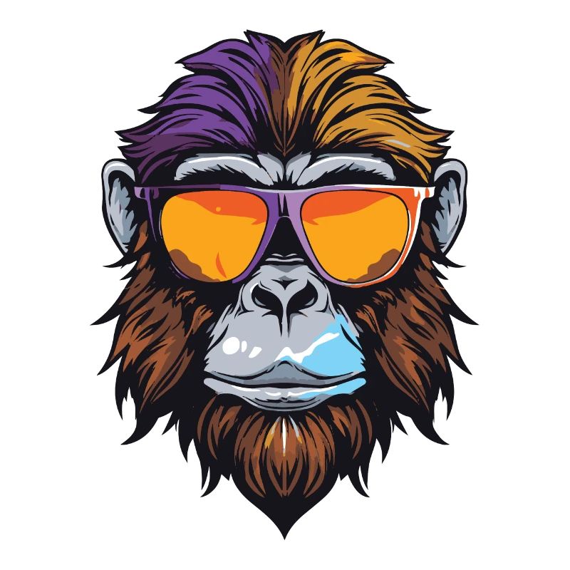 Monkey Head Portrait Cool