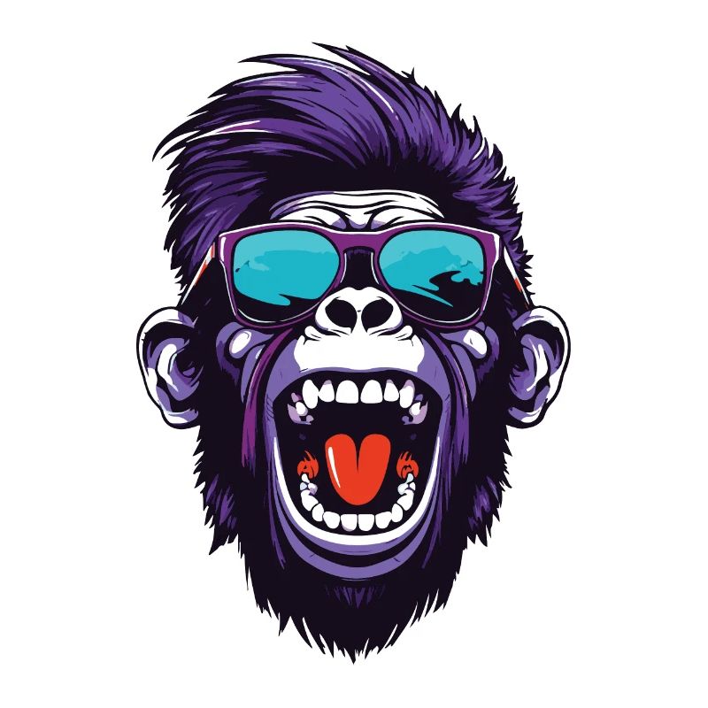 Monkey Head Portrait Funny Party