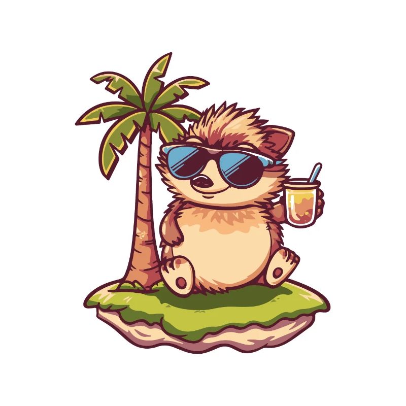 Hedgehog Summer Beach Holiday