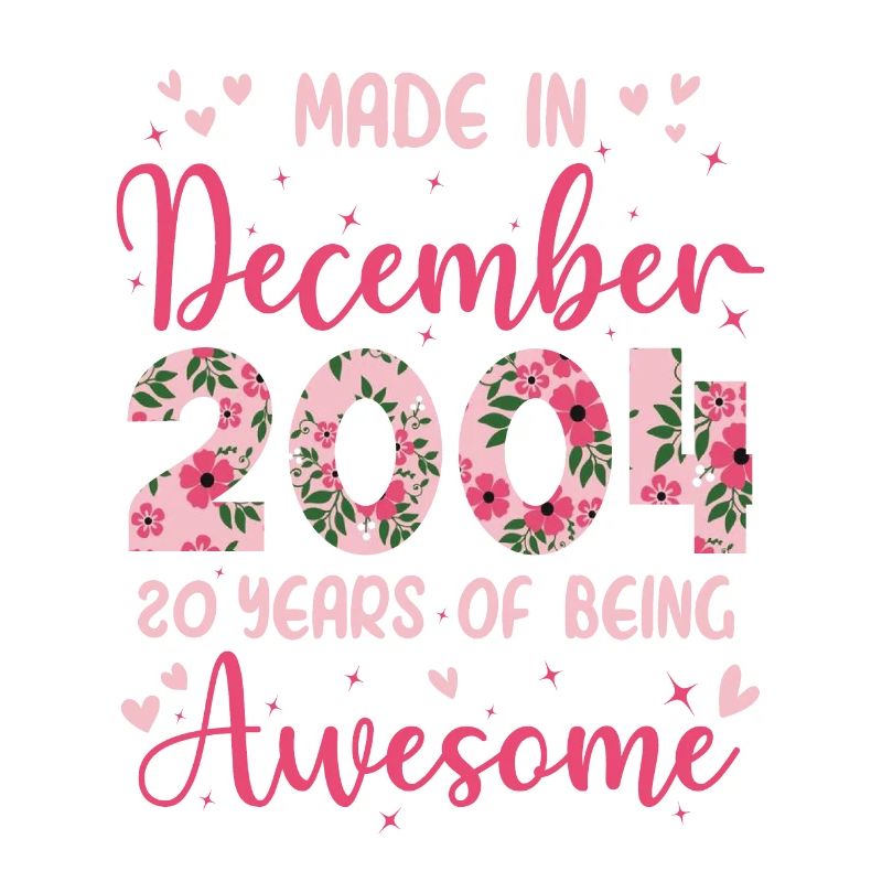 Décembre 2004 Anniversaire 20 Ans Pour filles