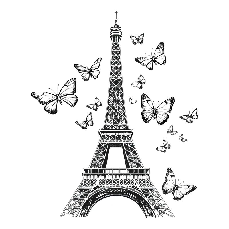Paris Eiffelturm Frankreich Schmetterlinge Kunst