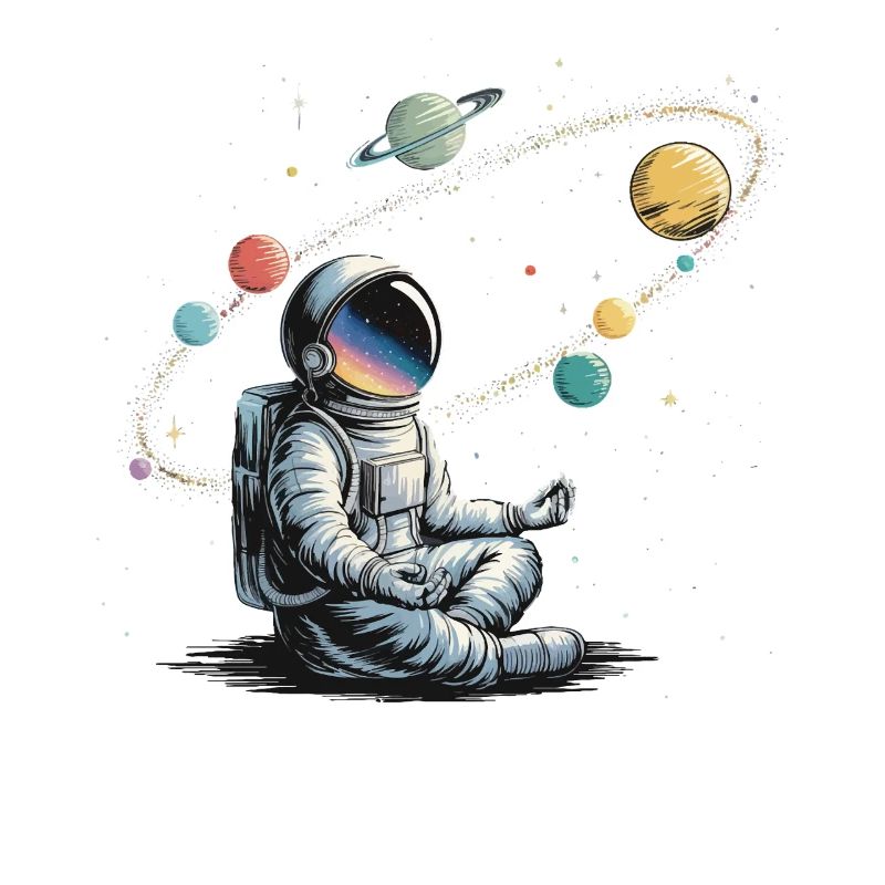 Astronaut Meditation Space Planets Orbit