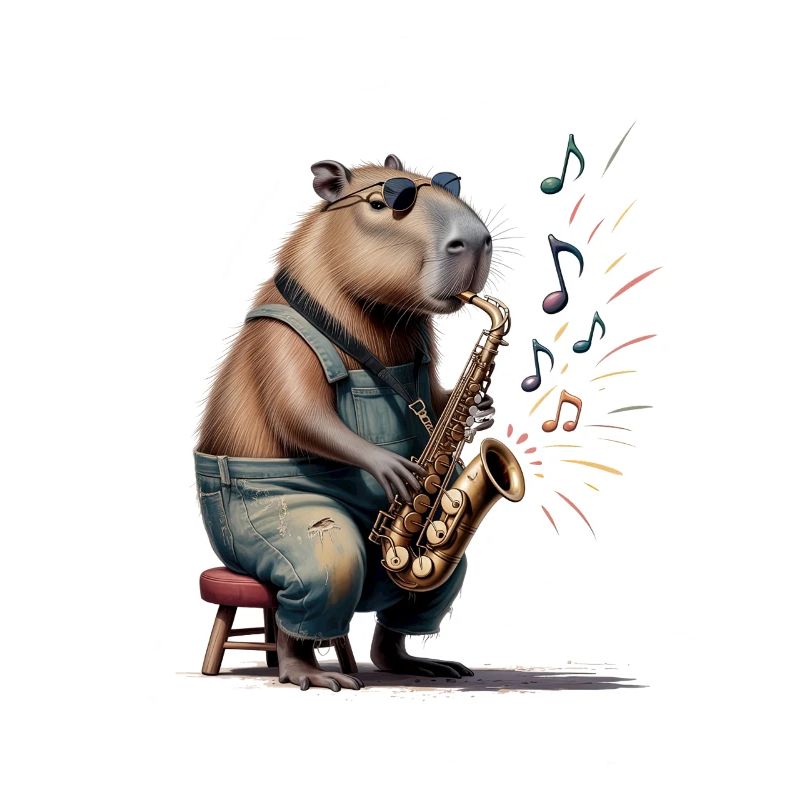 Saxophone jouant du capybara