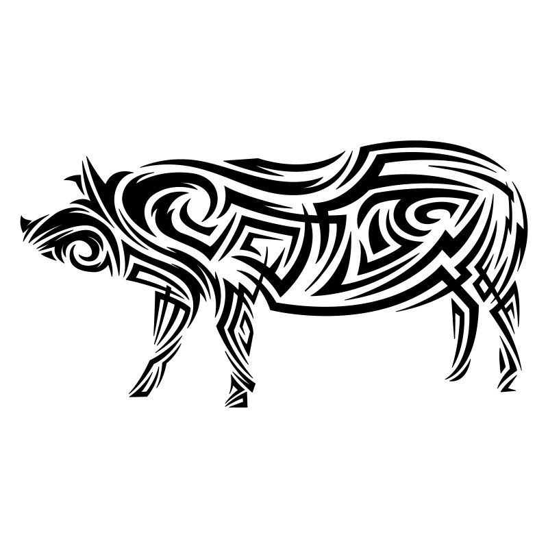 Pig Tribal Tattoo