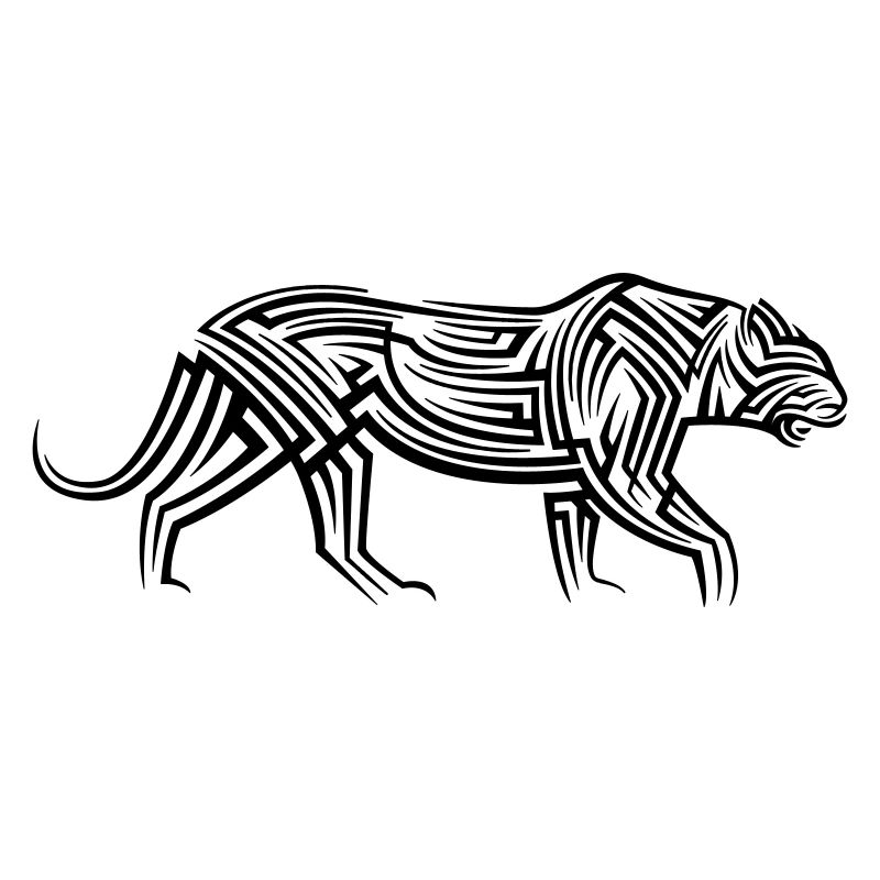 Tatouage tribal léopard