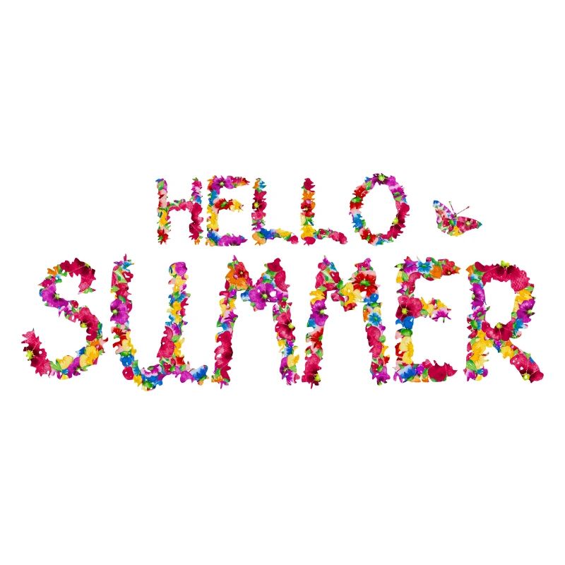 Hello Summer background with hand lettering and co