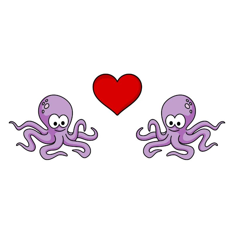 Krake Comic Paar liebe