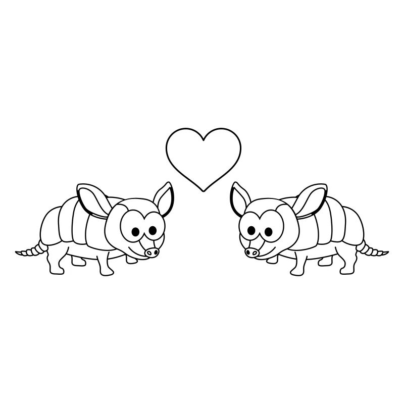 Armadillo Comic Couple Amour
