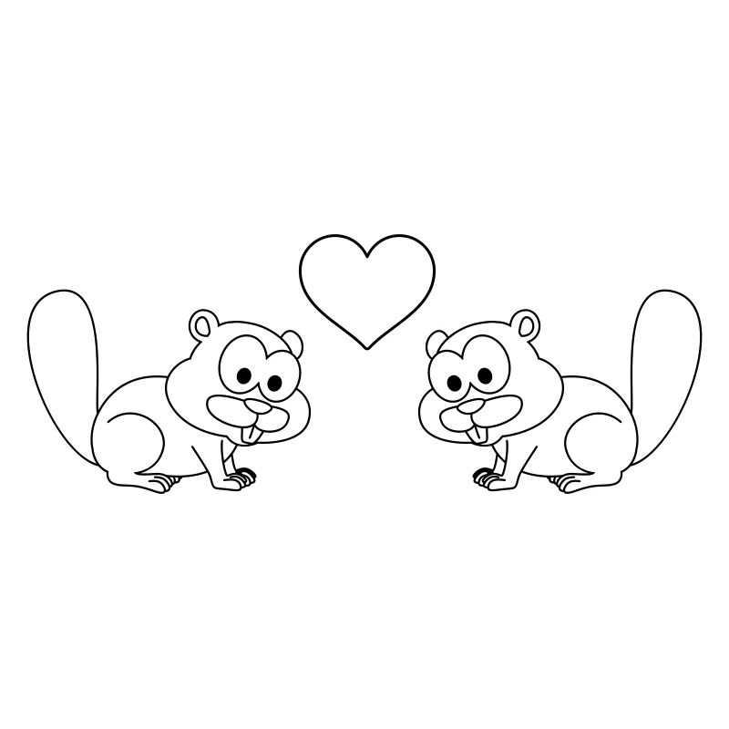 Biber Comic Paar liebe
