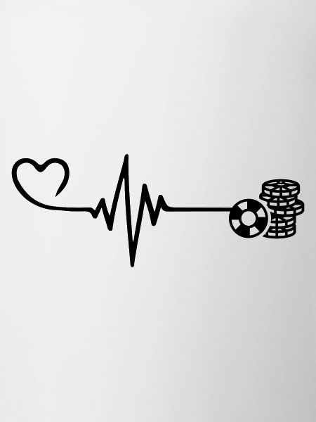 Poker chip pulse heart love