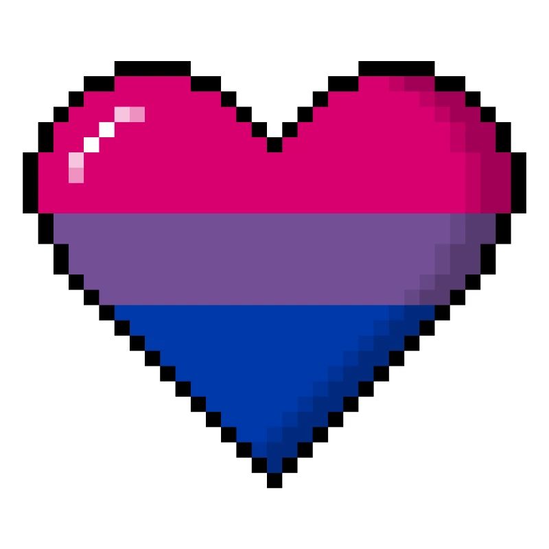 Bisexual Pride 8Bit Pixel Heart