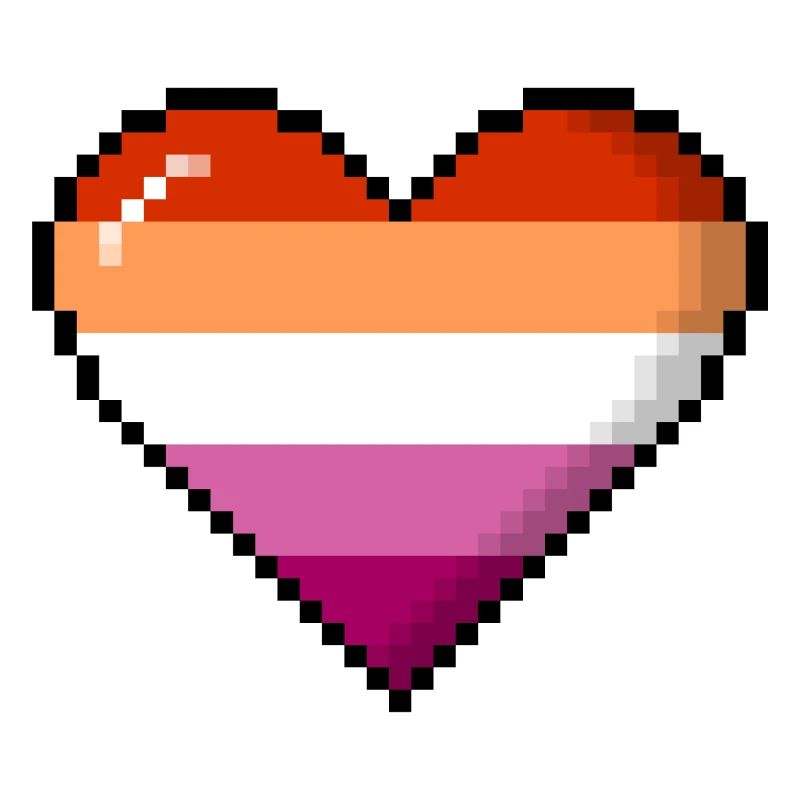Lesbian Pride 8Bit Pixel Heart