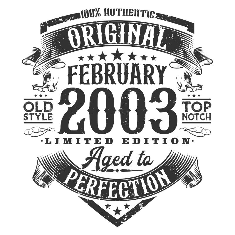 Février 2003 Année Anniversaire Retro Cadeau