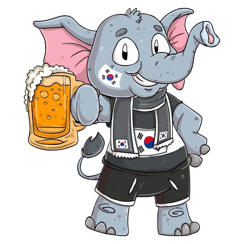 Éléphant fan de Corée du Sud