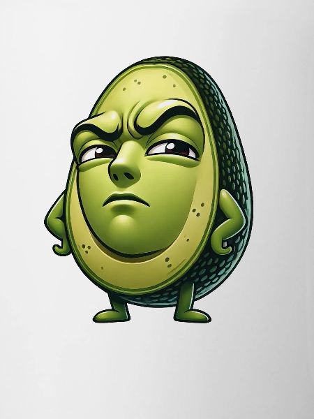 Skeptical Avocado Cartoon Ironic Funny
