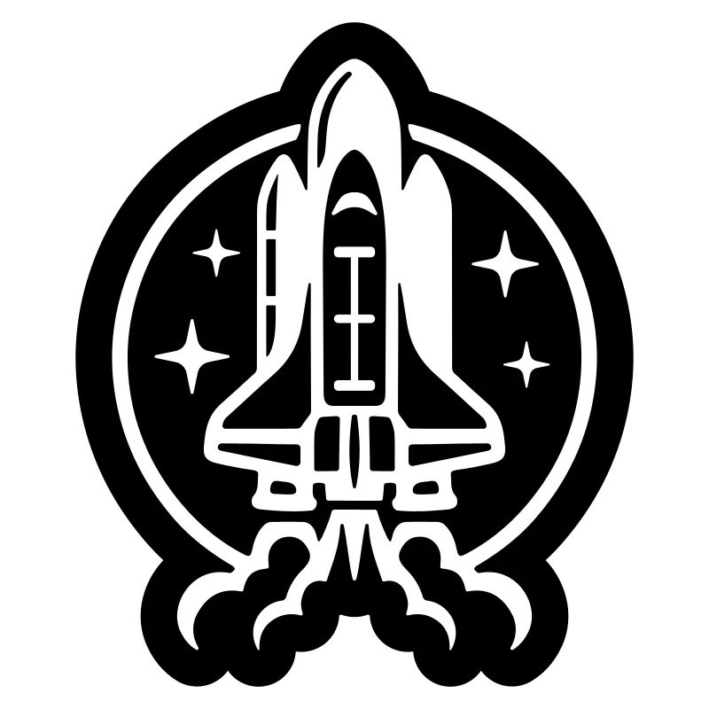 Space shuttle launch logo icon. Take off. rocket