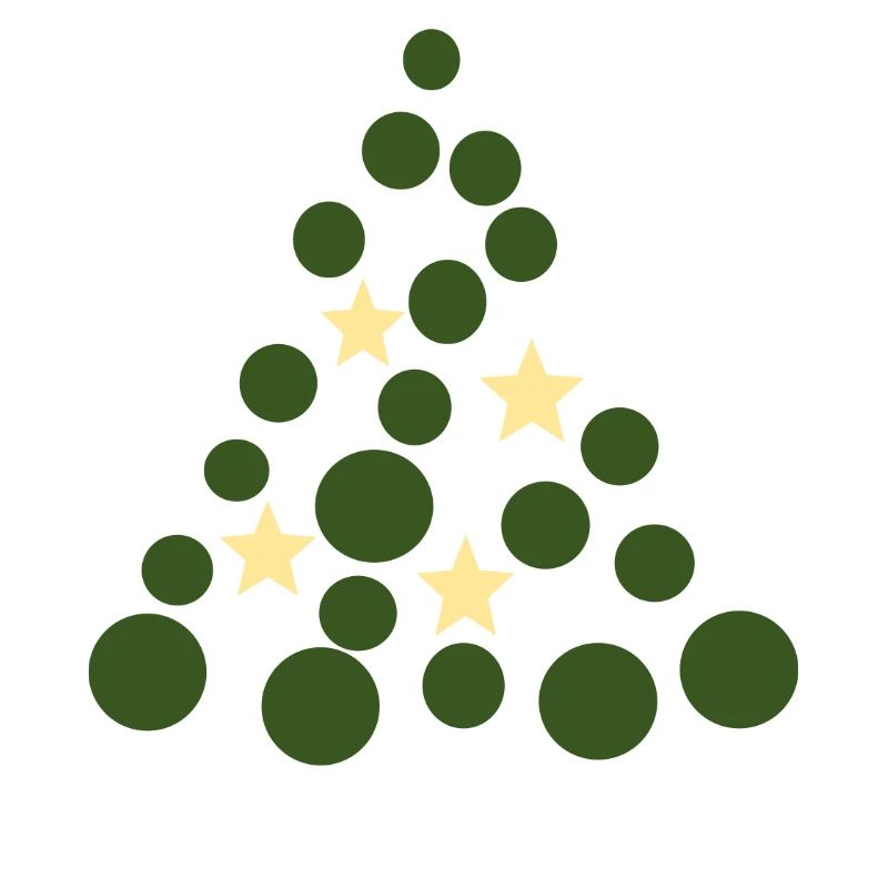 Circle Tree with Stars – Merry Christmas