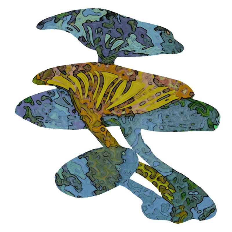 Blue mushrooms