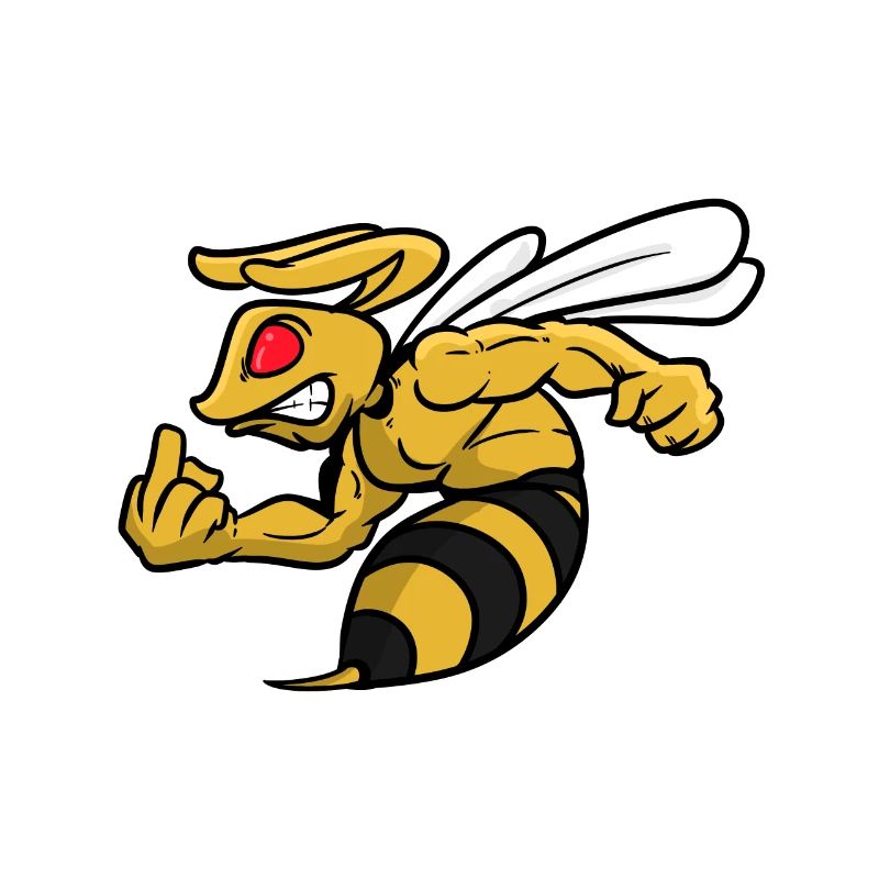 Wasp bees sting middle finger insect motif
