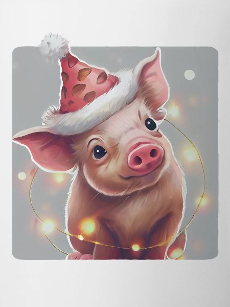 Piglet with Christmas hat